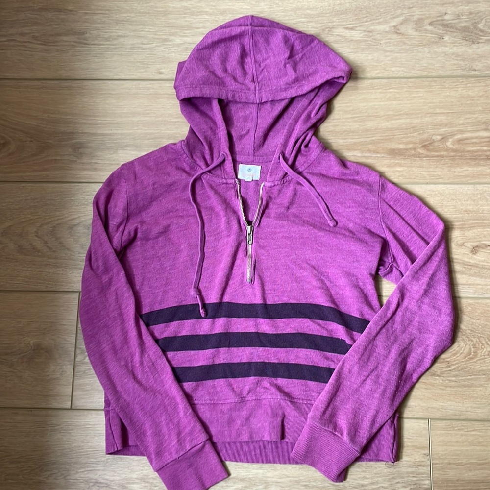 Sundry Quarter-Zip Striped Hoodie